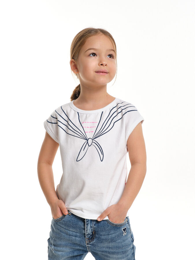 Mini Maxi Футболка для девочки (92-116см) UD 2854-1(2) белый