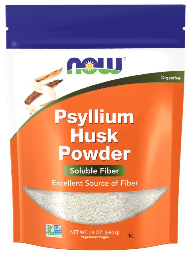 Порошок шелухи подорожника, NOW Foods, 680 г — натуральная клетчатка для очищения кишечника, нормализации пищеварения и поддержки сердечно-сосудистой системы