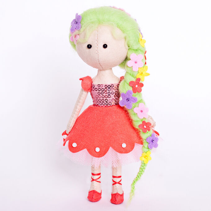 Набор для изготовления куклы из фетра с волосами из шерсти арт.ПФ-1210 Цветочная фея