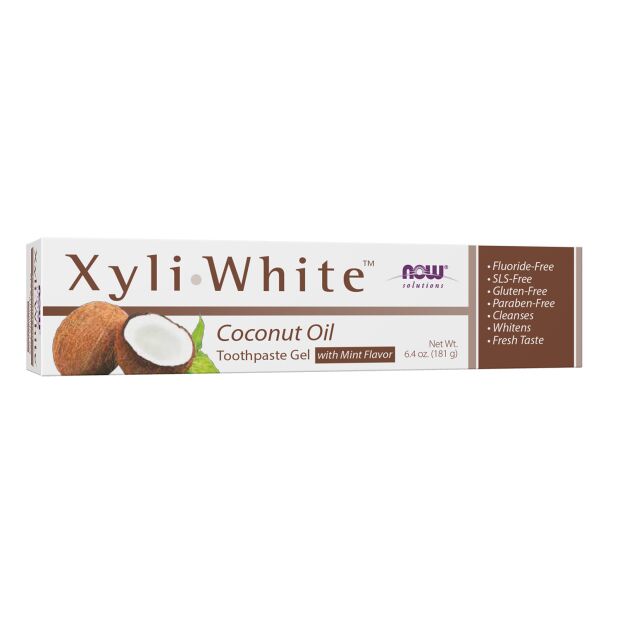 Зубная паста-гель с кокосовым маслом NOW Foods Solution, XyliWhite, 181 г, для гигиены полости рта
