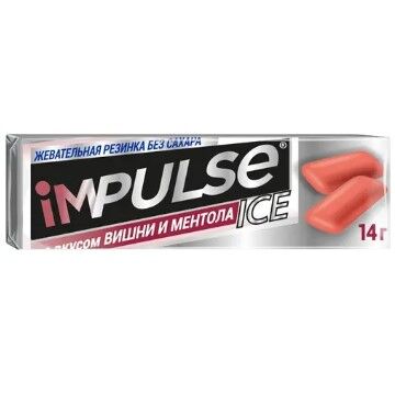 Яшкино «Impulse ICE», жевательная резинка со вкусом вишни и ментола, 14 г