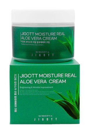 JIGOTT. Крем для лица с экстрактом алоэ, Moisture Real Aloe Vera Cream, 150 мл.