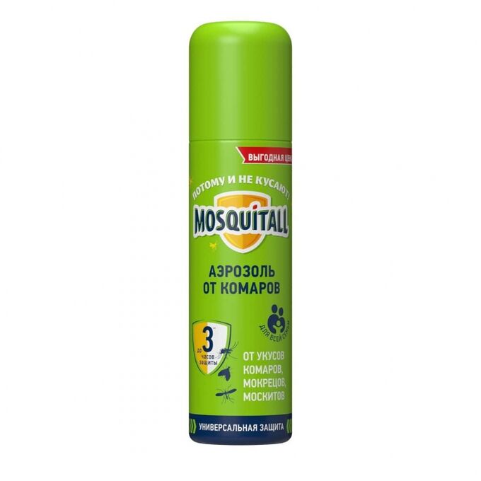 Средство от комаров аэрозоль MOSQUITALL 150мл Универсальная защита