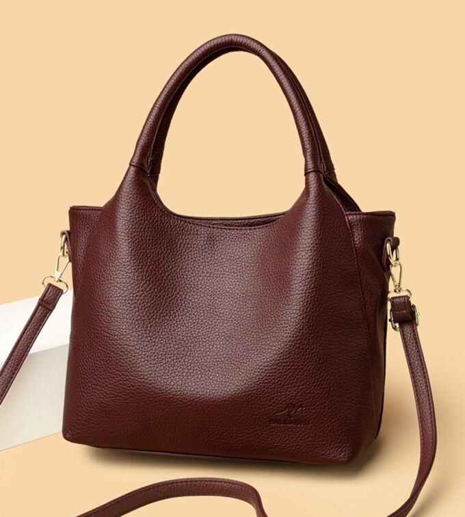 COSMOСOLLECTION_BAGS Сумка из натуральной кожи на плечо, бордо