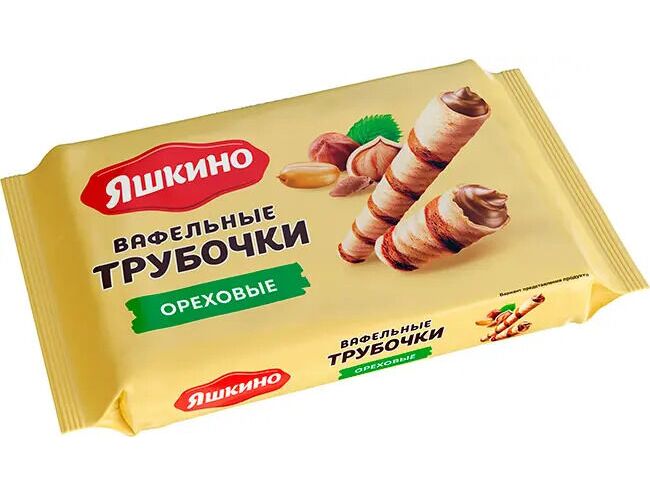 Трубочки вафельные &quot;Ореховые&quot; Яшкино 190 г