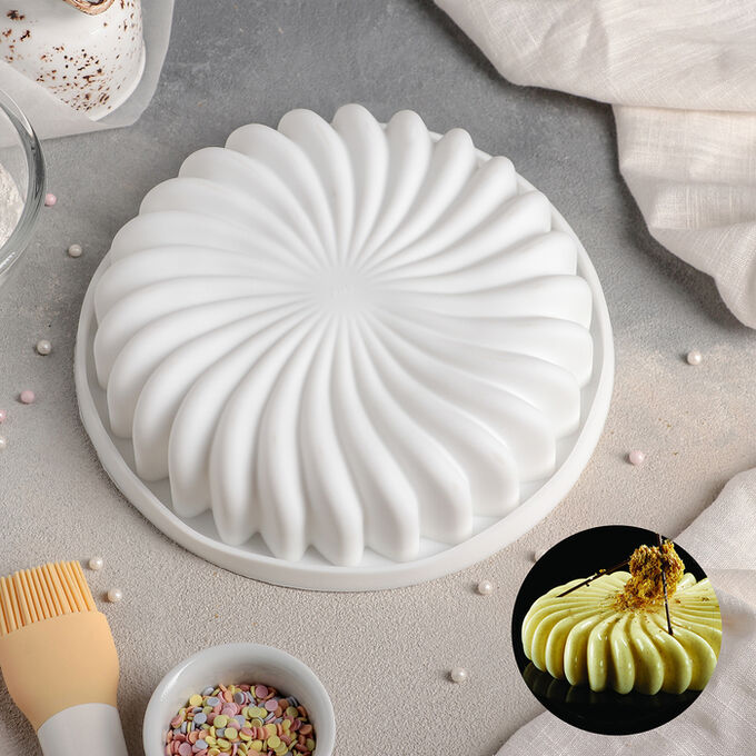 Форма для муссовых десертов и выпечки Доляна «Нежная сладость», 20?4,5 см, цвет белый