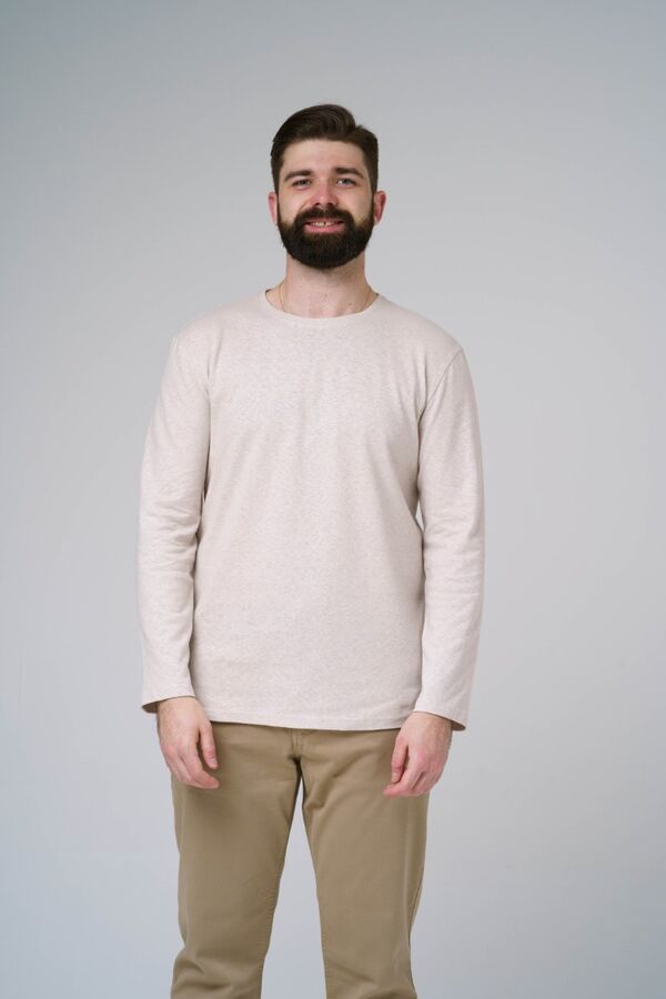 Uzor Wear Мужской бежевый лонгслив из конопли