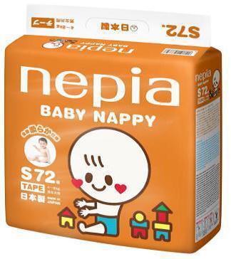 Детские подгузники &quot;Nepia Baby Nappy&quot; (для мальчиков и девочек) 72шт 4-8кг (Размер S) 1/4