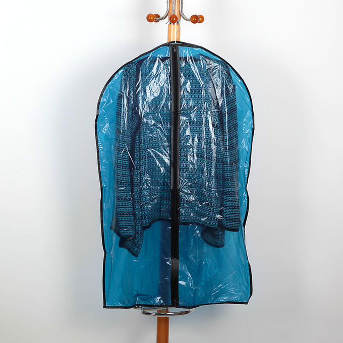 Чехол для одежды Доляна, 60?87,5 см, полиэтилен, цвет синий