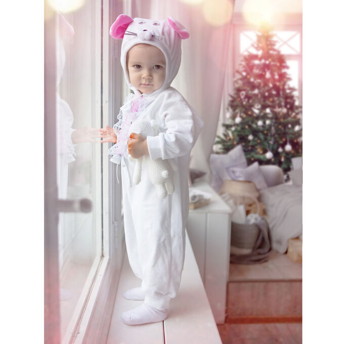 Карнавальный костюм для малышей &quot;Мышка с декором&quot;велюр, хлопок,рострост 74-92