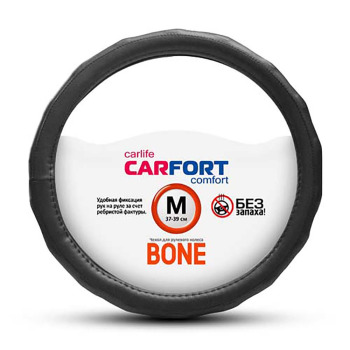 Оплетка CarFort Bone, рельефные ребра, черная, М (1/25) CS4162