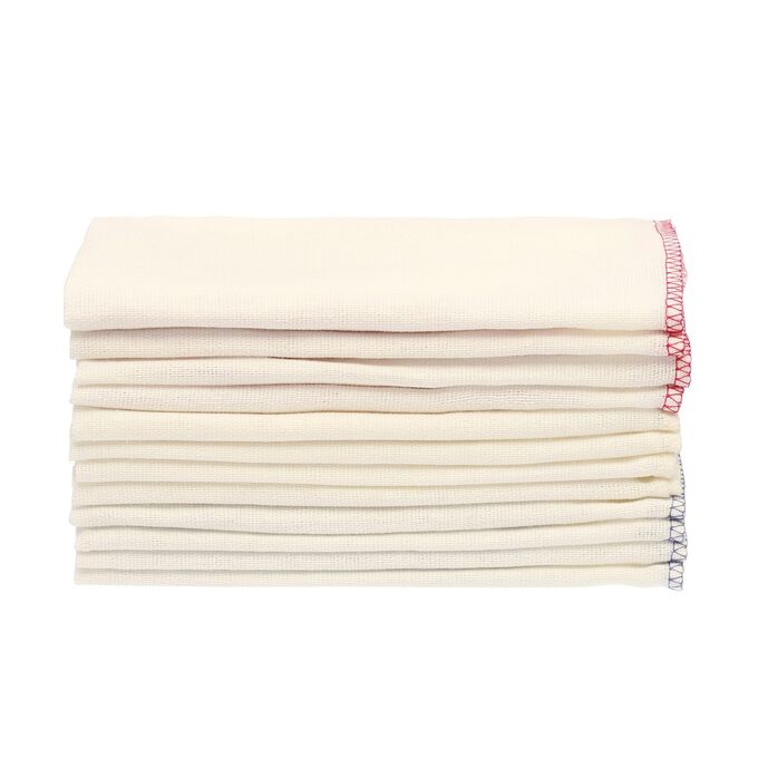 MUJI Recycled Cotton Cloths Set - набор полотенец из переработанного хлопка с цветной каймой