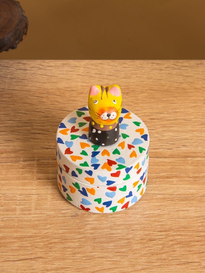СИМА-ЛЕНД Сувенирная шкатулка «Котик», 4.5x4.5x6.5 см, дерево, разноцветная