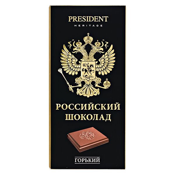 Шоколад PRESIDENT Российский Горький 90 г 1уп.х 10шт