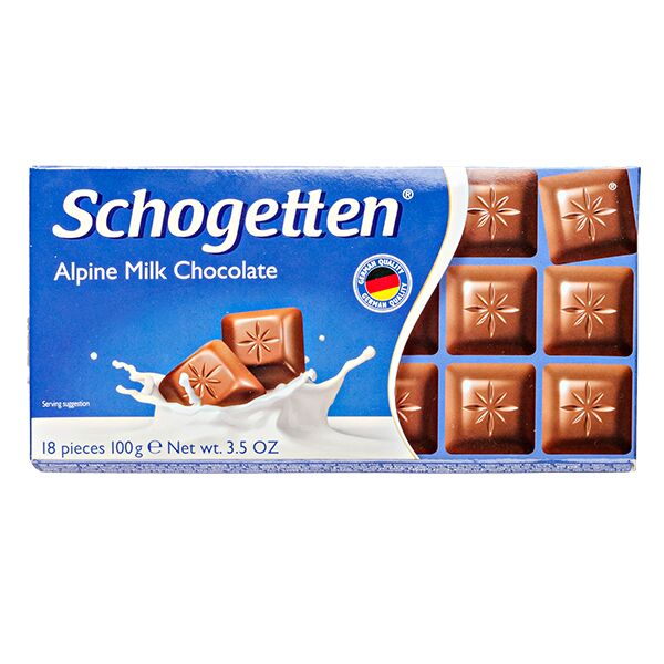 Шоколад Schogetten Альпийская молочная 100г 4000607850004