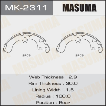 Колодки барабанные MASUMA R-1030 MK-2288