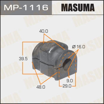 Втулка стабилизатора MASUMA /front/ MAZDA2 10-, [уп.2]