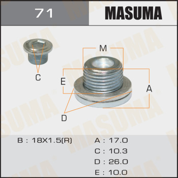 Болт маслосливной A/T MASUMA Toyota