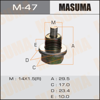 Болт маслосливной С МАГНИТОМ MASUMA Isuzu 14х1.5mm UBS, UCS, UES, UER