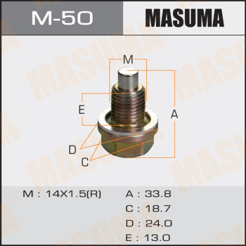 Болт маслосливной С МАГНИТОМ MASUMA Mazda 14х1.5mm GDEA,BG3P,BHALP,BG5PE,NASC