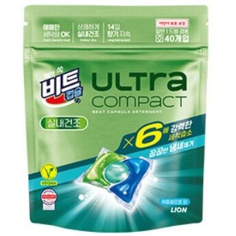 Lion Жидкое средство для стирки Ultra Compact Indoor Drying («Яблоня» суперферменты х6 для сушки в помещении капсулы) 8 г х 40 шт. 16