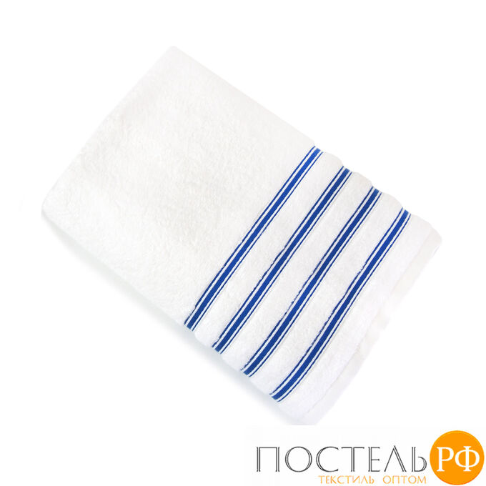 Tana Home Collection Эдем 30*70 белое синяя полоса полотенце Микрокоттон