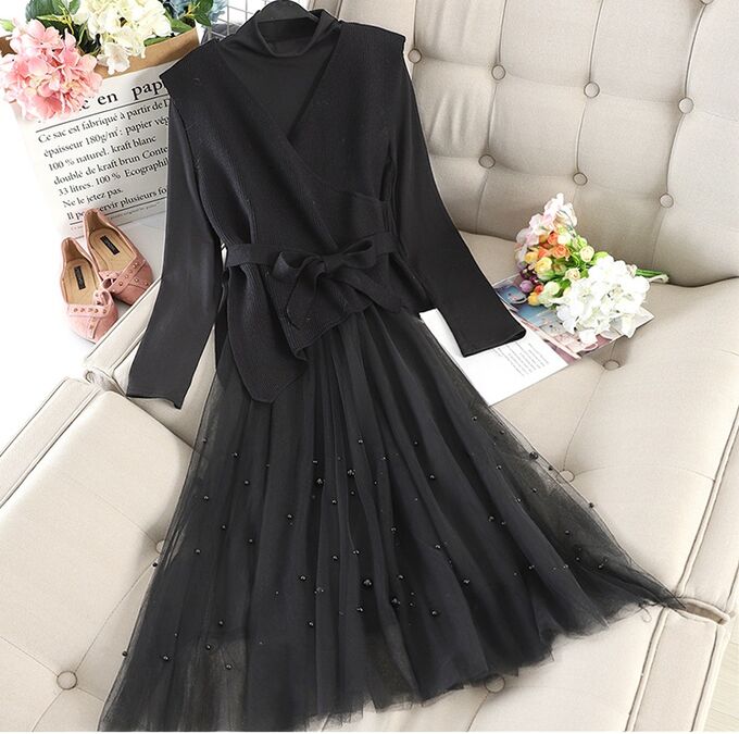 Платье+жилет,чёрный