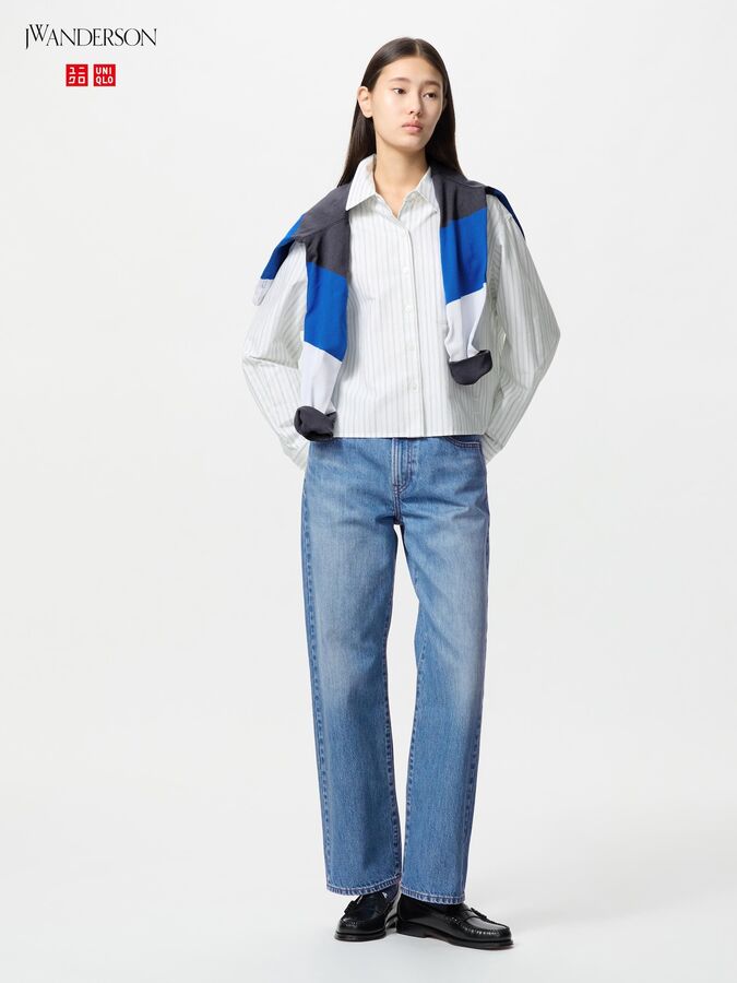 UNIQLO Джинсы прямые (дина 76см), голубой
