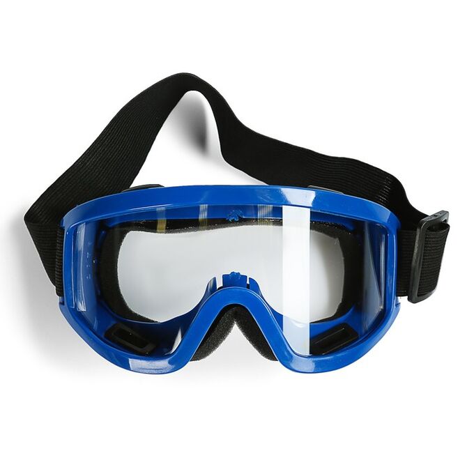 СИМА-ЛЕНД Очки-маска для езды на мототехнике, стекло прозрачное, цвет синий