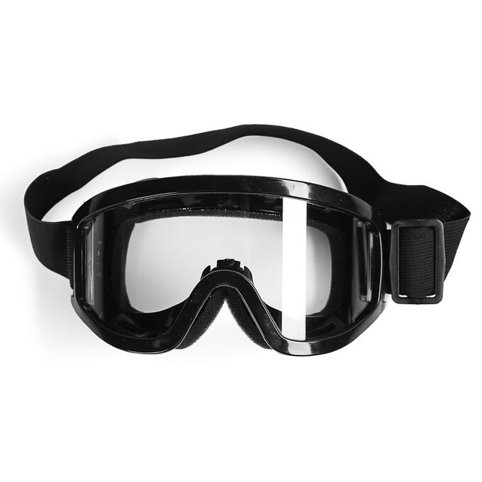 СИМА-ЛЕНД Очки-маска для езды на мототехнике, стекло прозрачное, цвет черный
