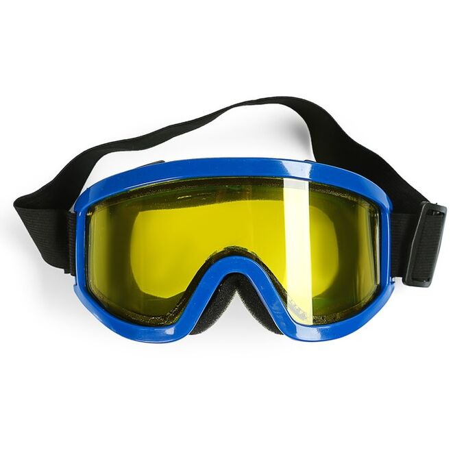 СИМА-ЛЕНД Очки-маска для езды на мототехнике, стекло двухслойное желтое, цвет синий