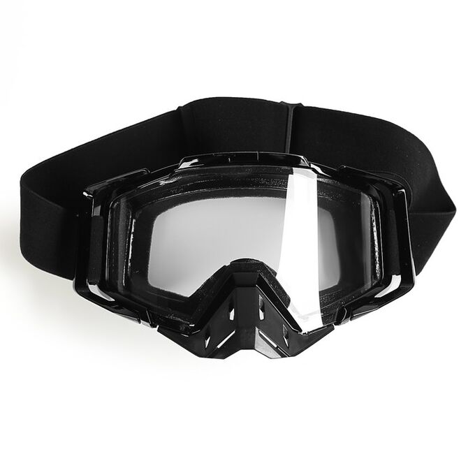 СИМА-ЛЕНД Очки-маска, со съемной защитой носа, стекло прозрачное, черные