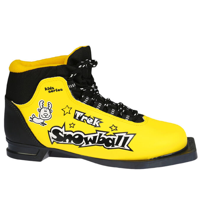 Ботинки лыжные TREK Snowball NN75 ИК, цвет жёлтый, лого чёрный, размер 36