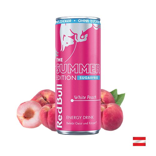 Red Bull White Peach Sugar Free 250ml - Ред Булл белый персик Без сахара. Австрия