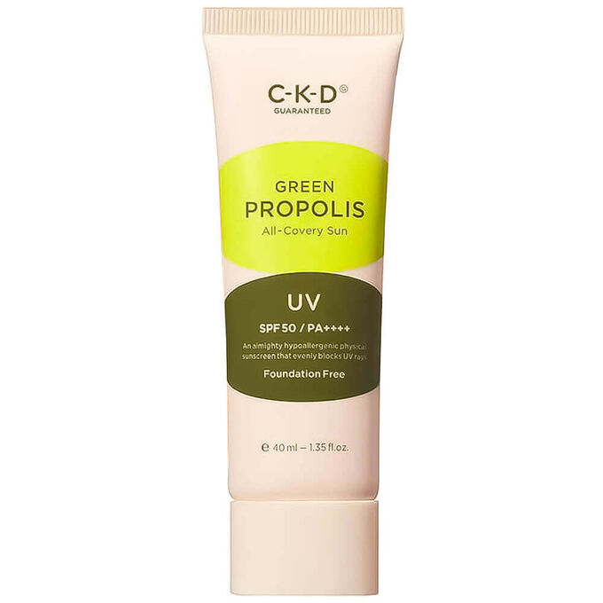 C-K-D Тонирующий солнцезащитный крем с прополисом CKD Green Propolis All-Covery Sun SPF50+ PA++++, 40мл