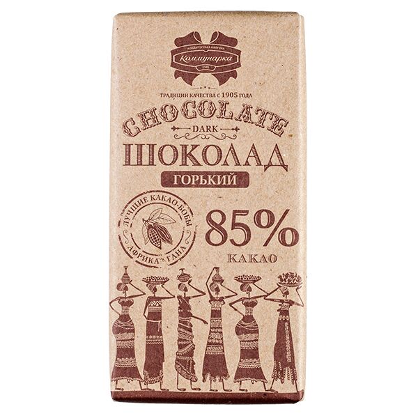 Шоколад Коммунарка Горький 85% Крафт 85 г 1уп.х 20 шт.