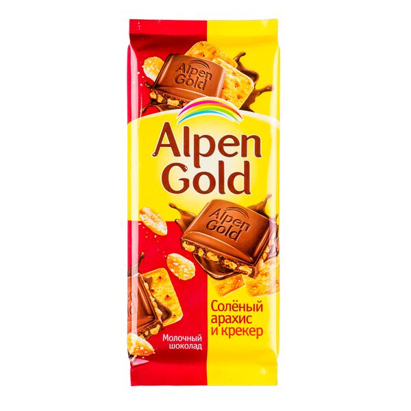 Alpen Gold Шоколад Альпен Гольд Соленый Арахис Крекер 85 г