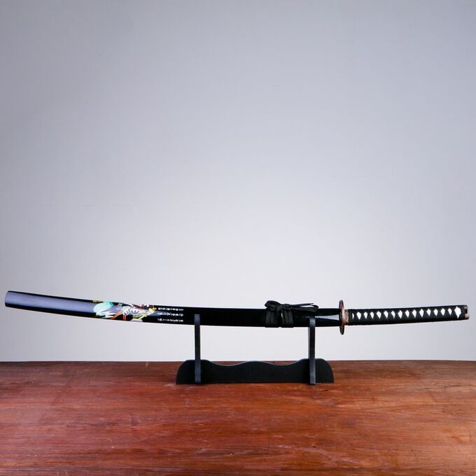 СИМА-ЛЕНД Сувенирное оружие &quot;Катана Изаму&quot; 100 см, клинок 68 см, чёрная, на подставке