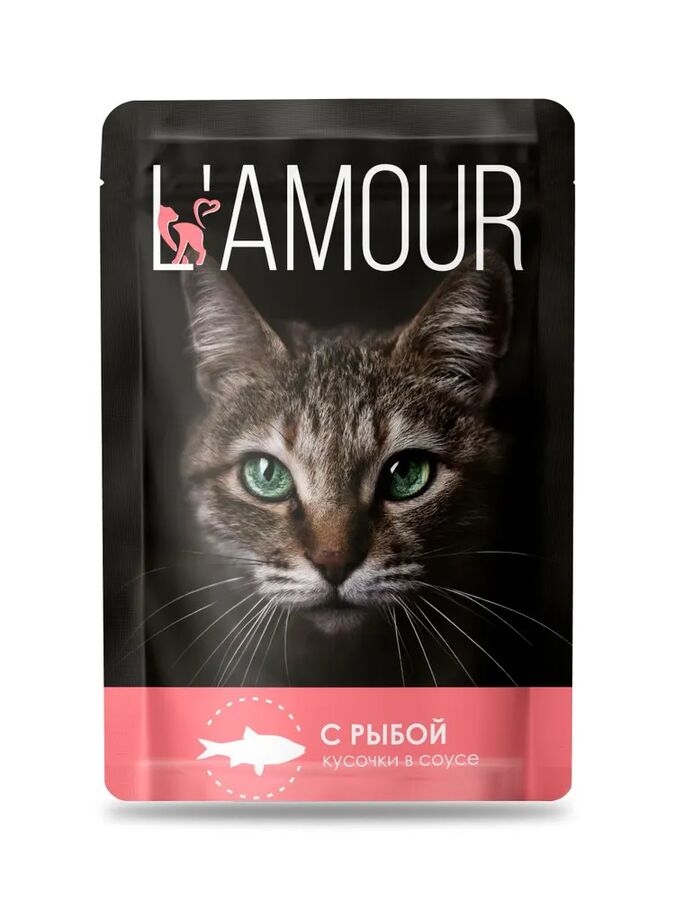 Katty Влажный корм LAMOUR для взрослых кошек, с рыбой в соусе, 75 г