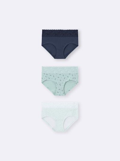 GU Low-Rise Lace Trim Panties 3-Pack – трусики с заниженной посадкой и кружевной отделкой, 3 штуки