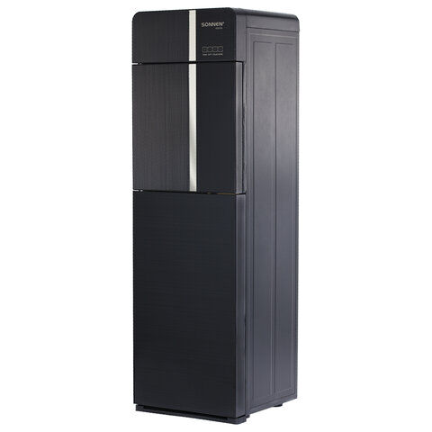 Кулер для воды SONNEN FSE-03BR, напольный, нагрев/охлаждение электронное, НИЖНЯЯ ЗАГРУЗКА, 3 крана, черный, 455754