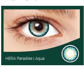 Перекрывающие цветные контактные линзы HERA PARADISE Aqua -4.5 ВС 8.6 (2 линзы)