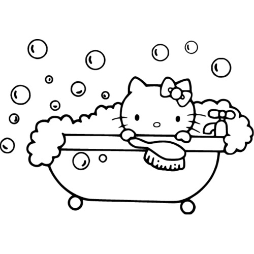 Китти принимает ванну