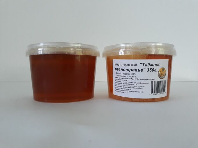 Мёд  цветочный «Приморское разнотравье» ПЭТ банка  350 г