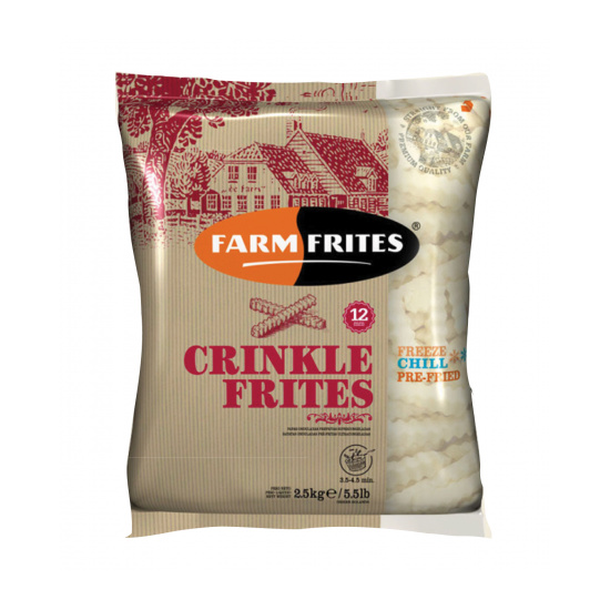 Картофель фри волнистый, 12mm /Сrinkle Frites, Фарм Фритес, 2500 г, (5)