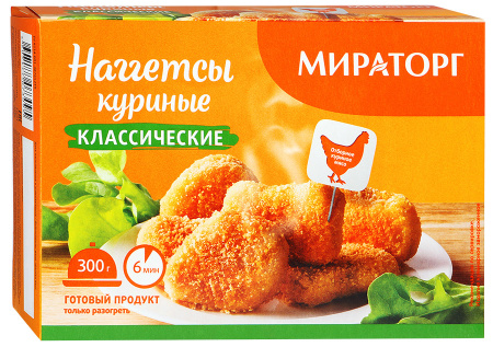 Наггетсы, Классические, Мираторг, 300 г, (12)