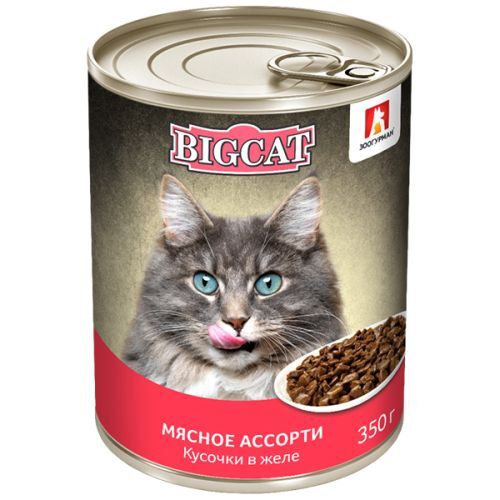 Зоогурман Big Cat конс 350г для кошек Мясное ассорти Желе