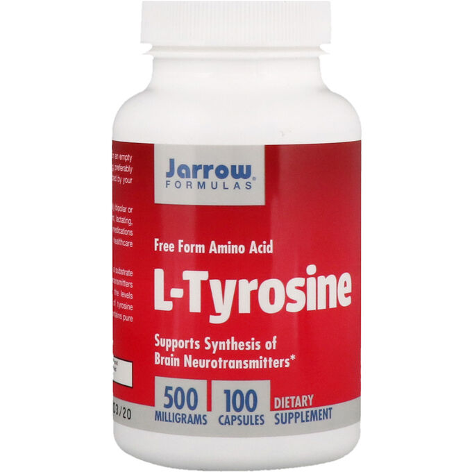 Jarrow Formulas, L-Tyrosine, 500 мг, 100 капсул