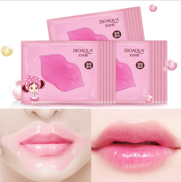 Коллагеновая маска для губ розовая (ягодная)