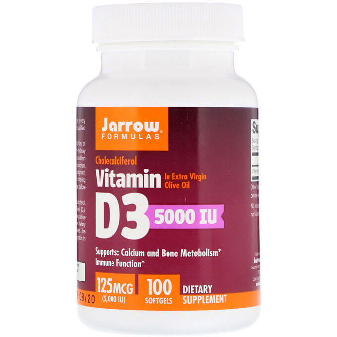 Fitness Formula Jarrow Vitamin D3 5000, 100капс.